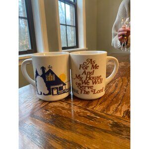 Abbey Press As For Me And My House Ceramic Coffee Mugs Set Of 2 10 Oz Inspiratio